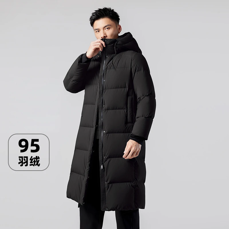 羽绒服男长款95白鸭绒过膝年新款户外极寒连帽加厚外套