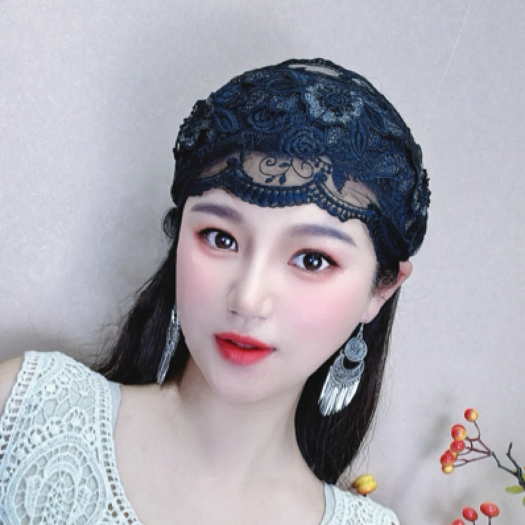 老绣发箍民族刺绣花时尚配饰发夹白发遮盖束发带