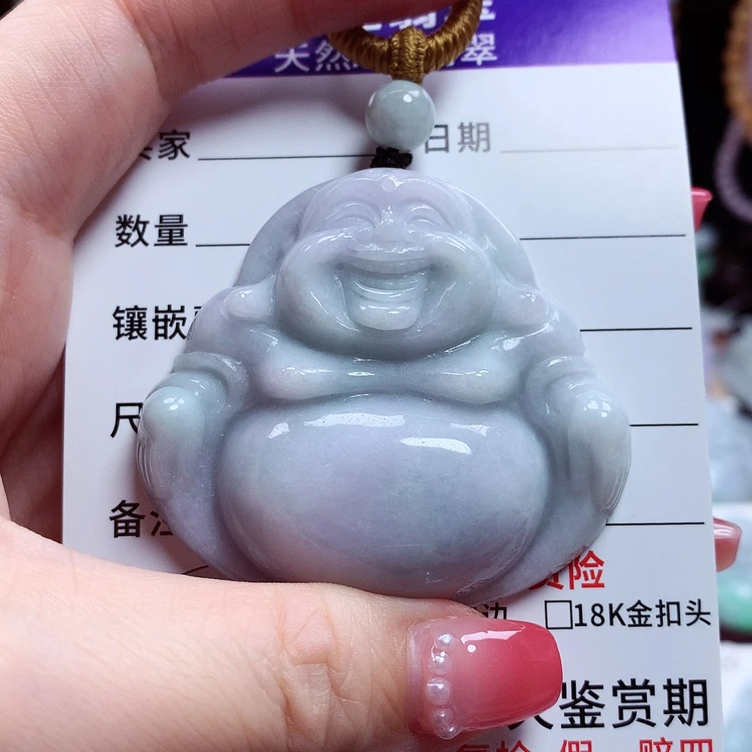 翡翠未镶嵌颈饰佛公