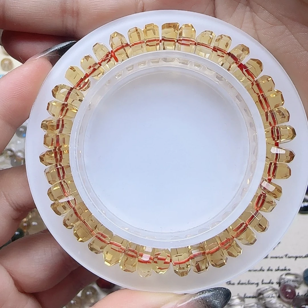 黄晶手串未镶嵌随形