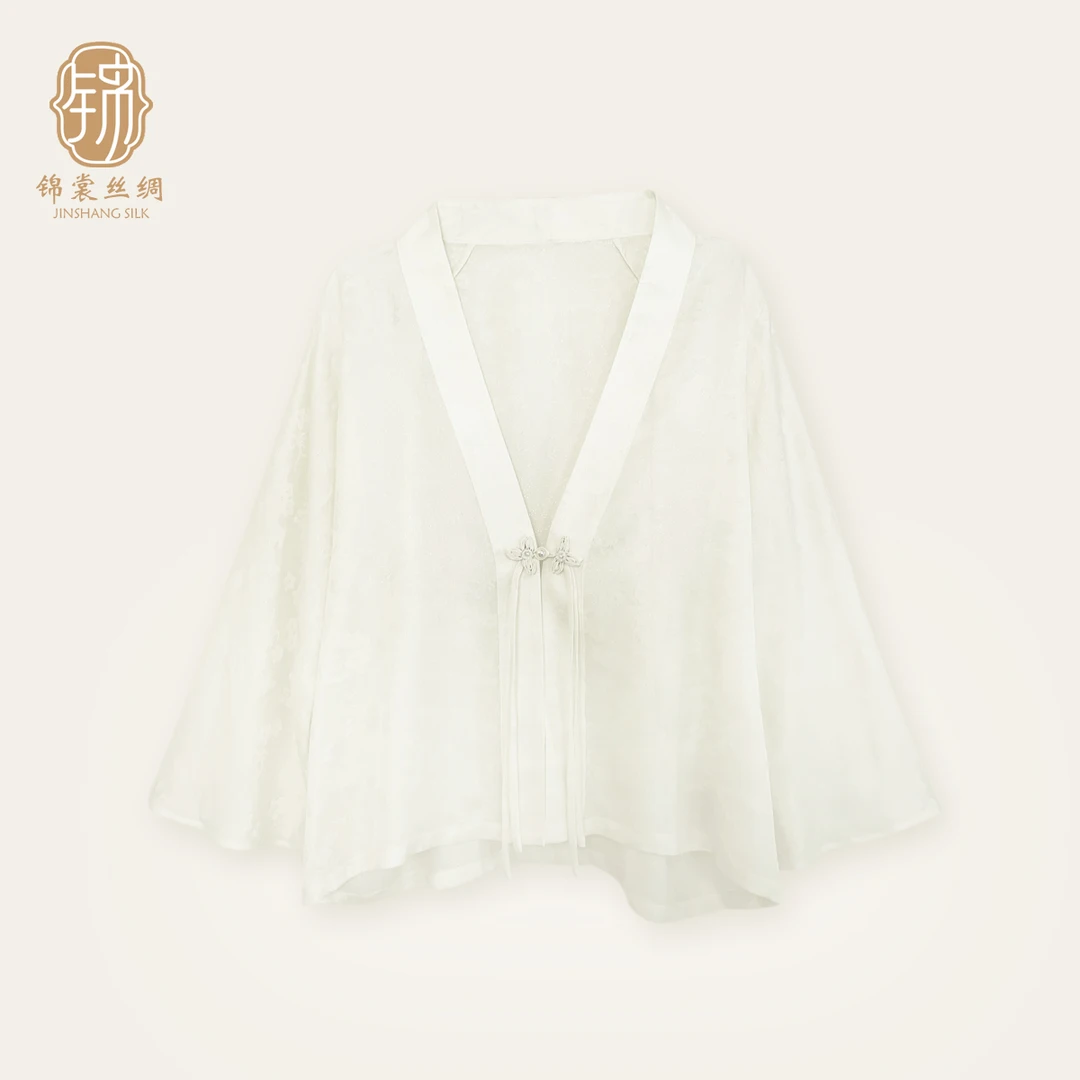 【锦裳丝绸 陆美英罗】100桑蚕丝三经绞罗名家茶服外套七分袖真丝