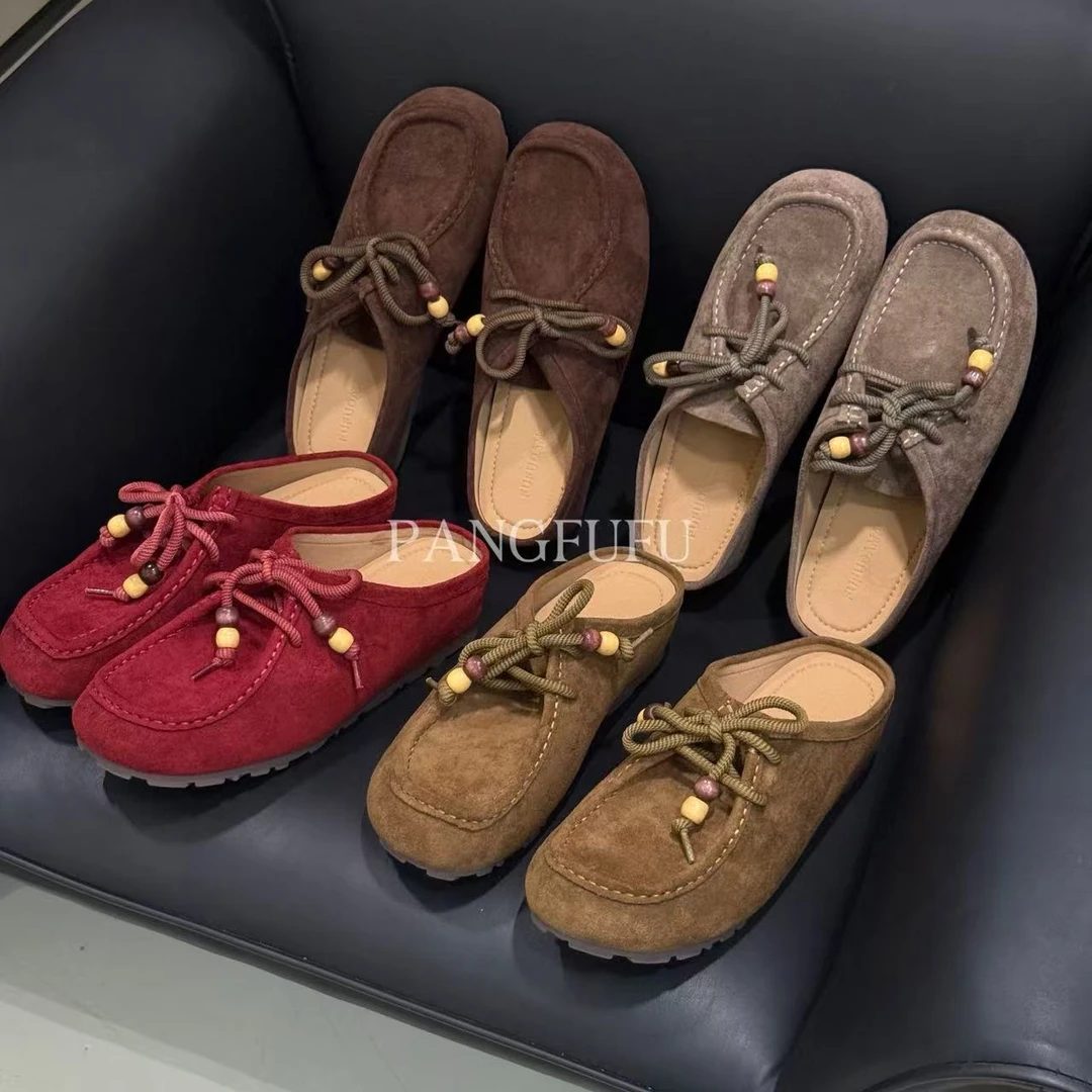 【胖福福大码女鞋】内增高版百搭俏皮休闲一脚蹬袋鼠鞋勃肯鞋单鞋