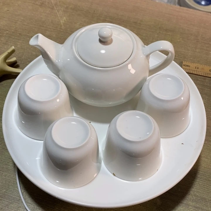 瓷片磁州窑白瓷茶具