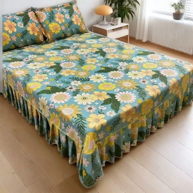 （镜花水月）加厚磨毛暖绒棉单独家纺床裙