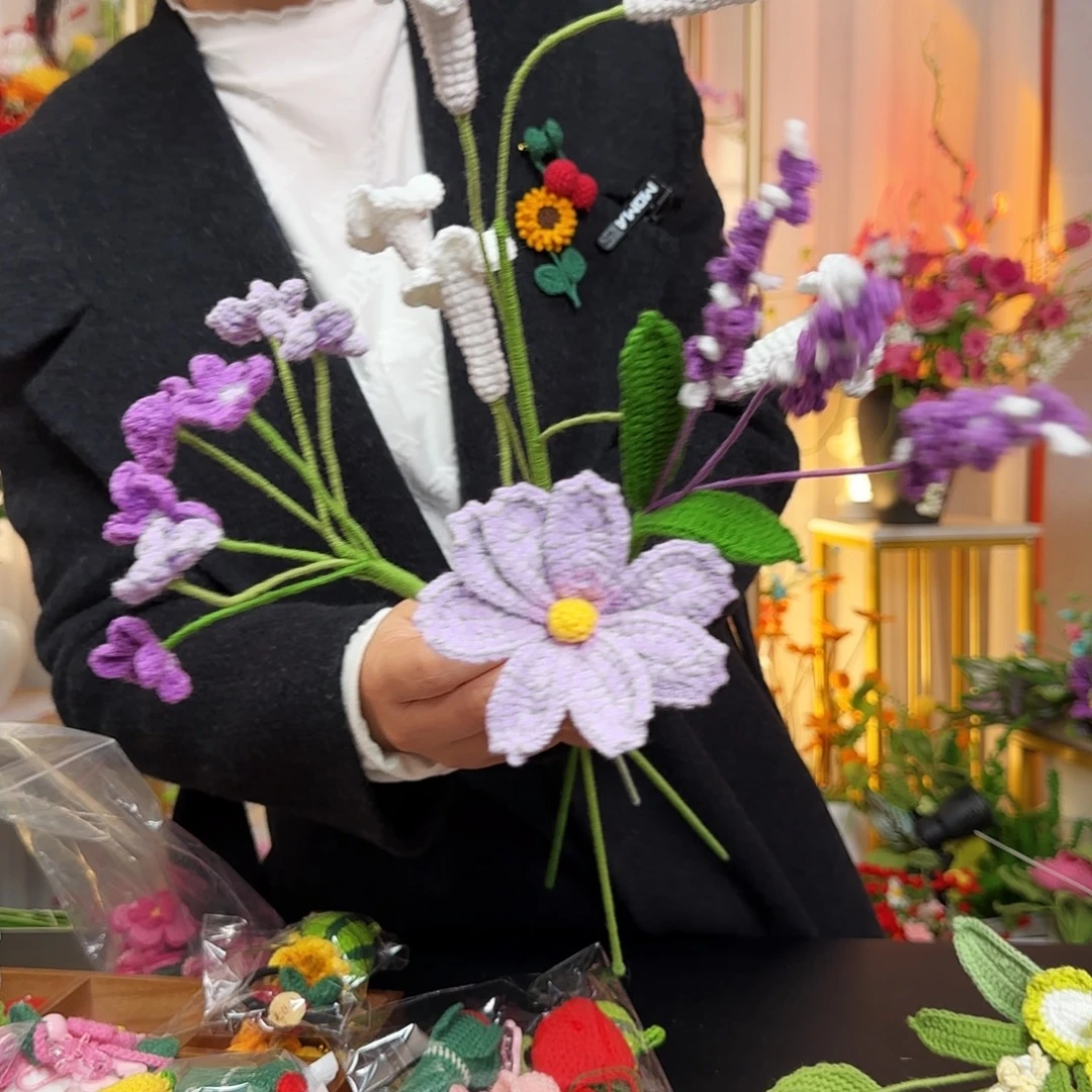 纯手工钩织钩织花束