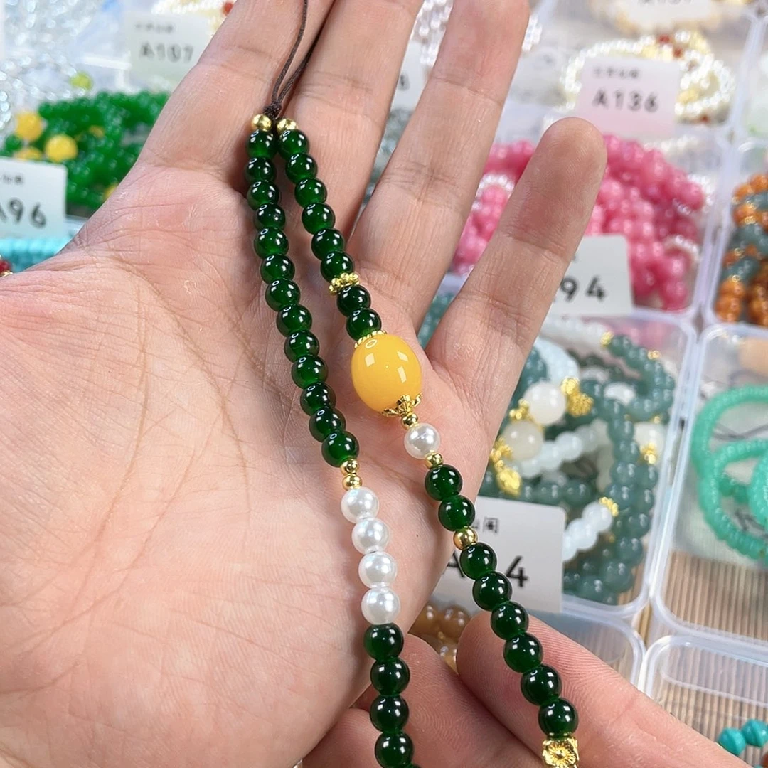 檀香木手串银S925镀金镶嵌