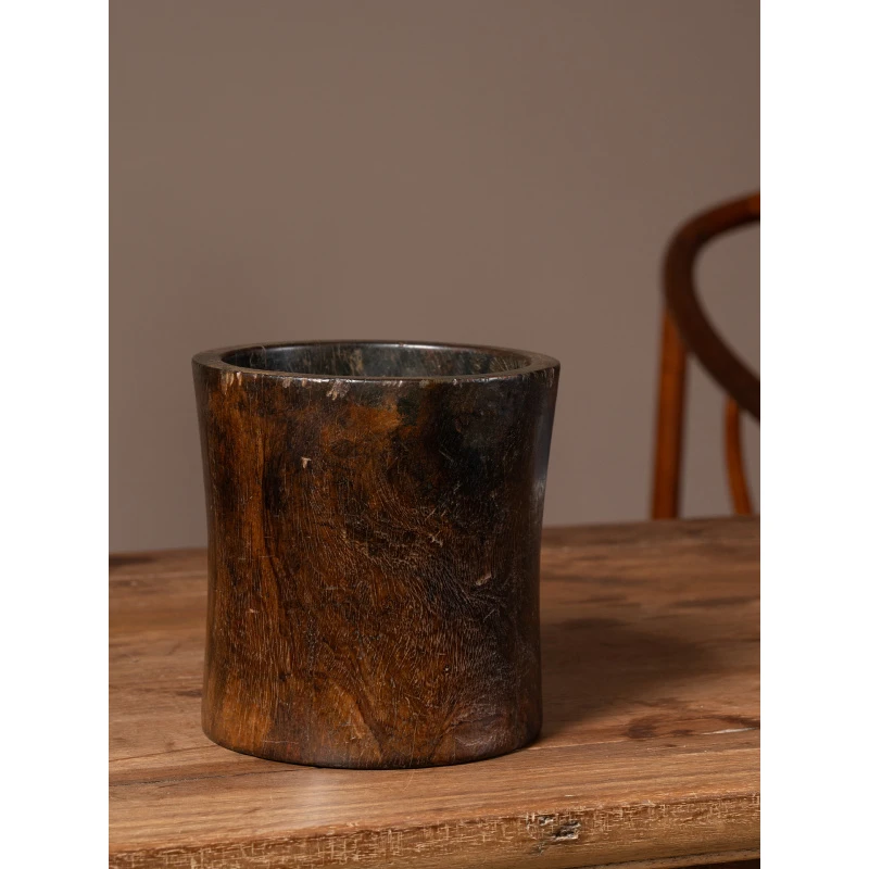 清早期 黄花梨束腰笔筒文玩古董收藏真品文房雅器海南黄花梨笔筒