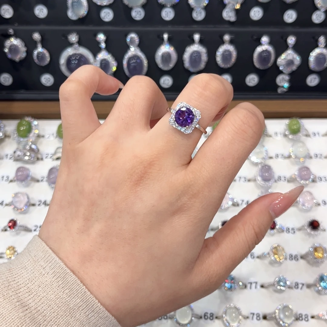 兜***米戒指银S925镶嵌水晶