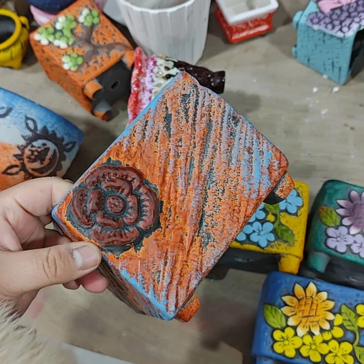 红陶吸水透气的白陶花盆凑满12发货