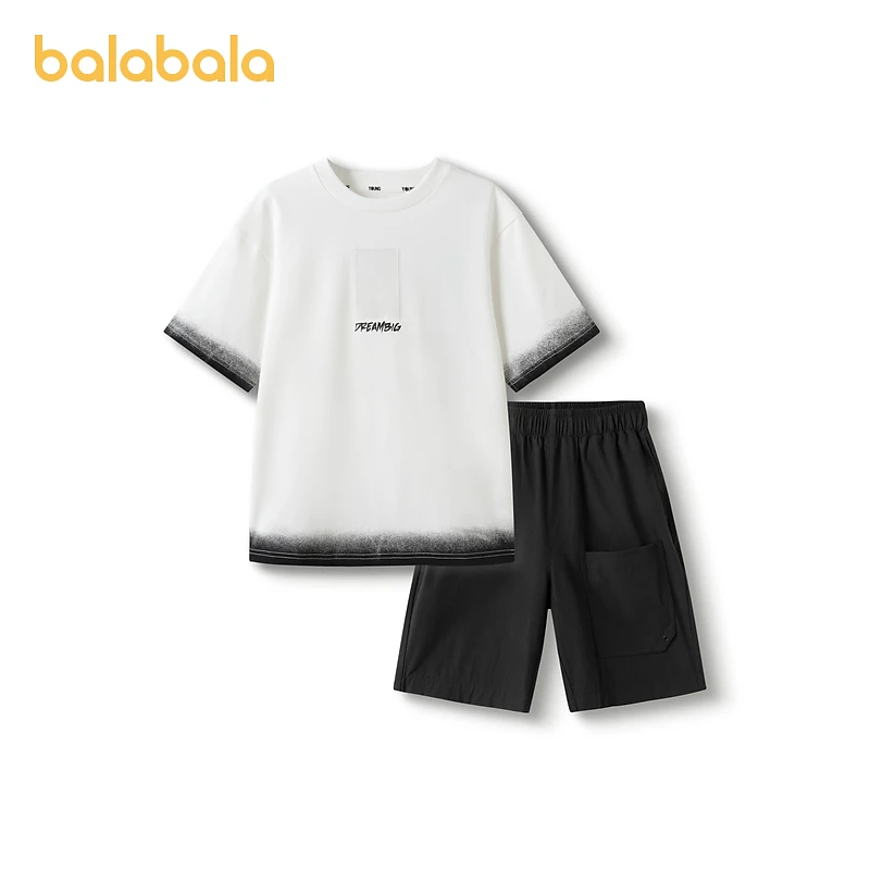 巴拉巴拉儿童短袖套装童装夏季男童女童大童两件套休闲运动渐变潮