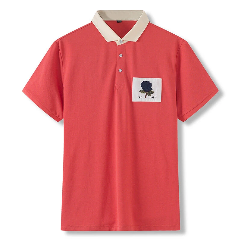 2725男士加肥加大百搭时尚休闲翻领短袖