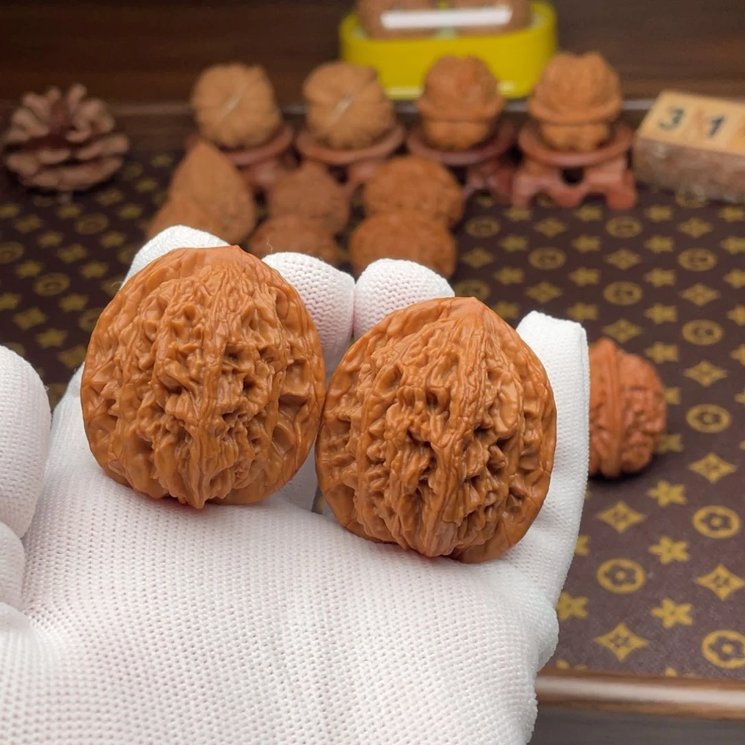 核桃文玩核桃麦穗虎头38尺