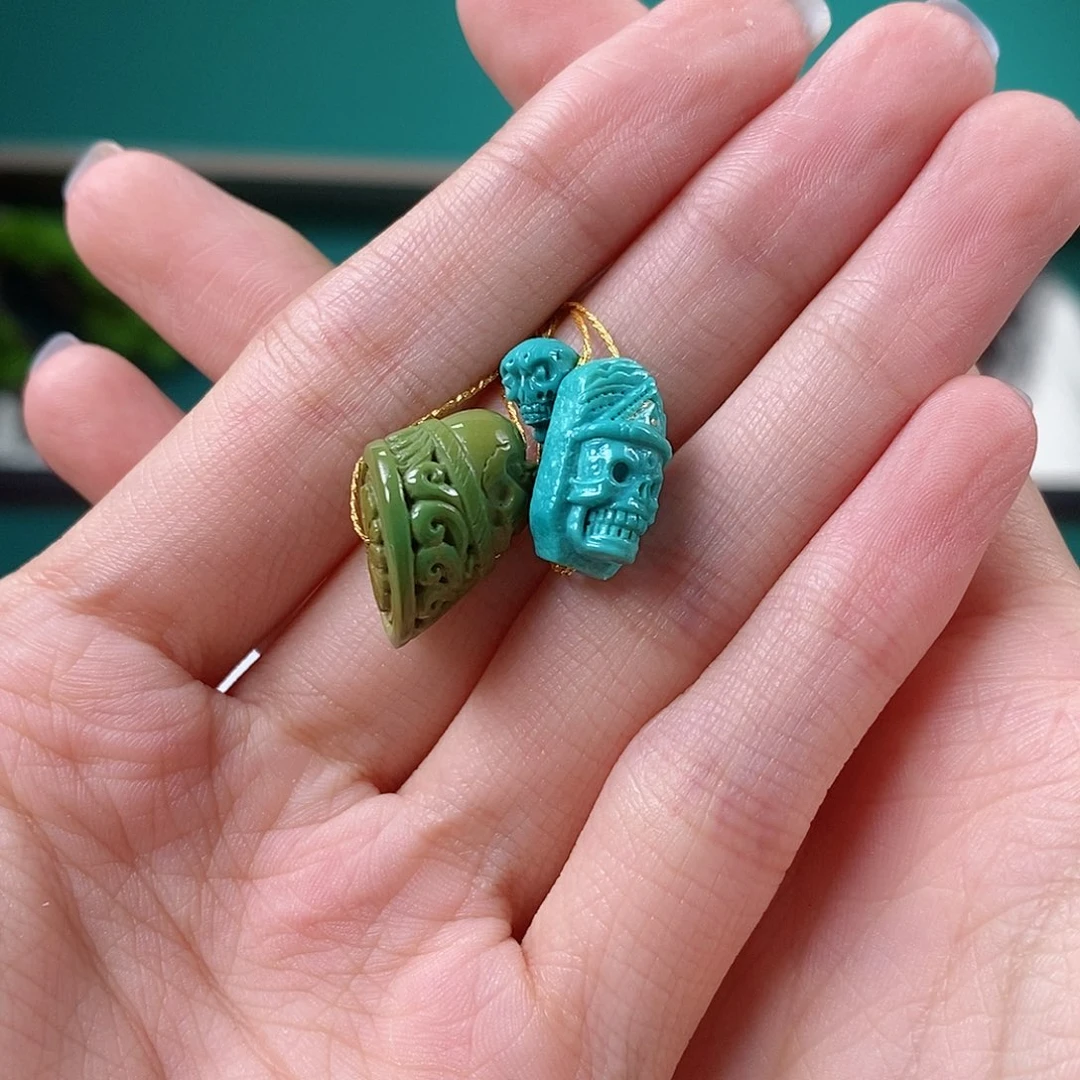 未镶嵌绿松石珠宝奇石小