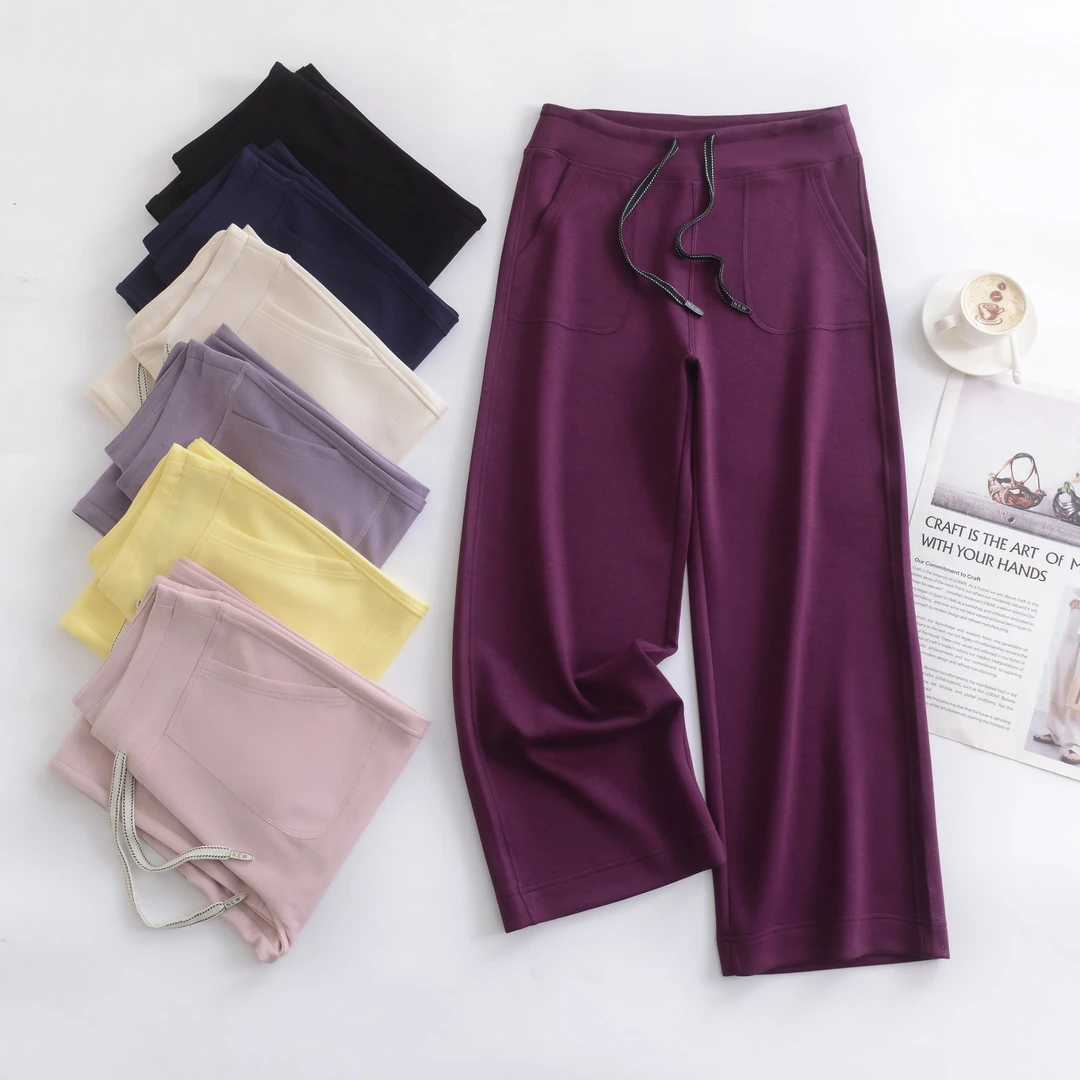 【大口袋阔腿裤】显瘦显高神裤垂顺凉感高腰直筒裤宽松阔腿裤