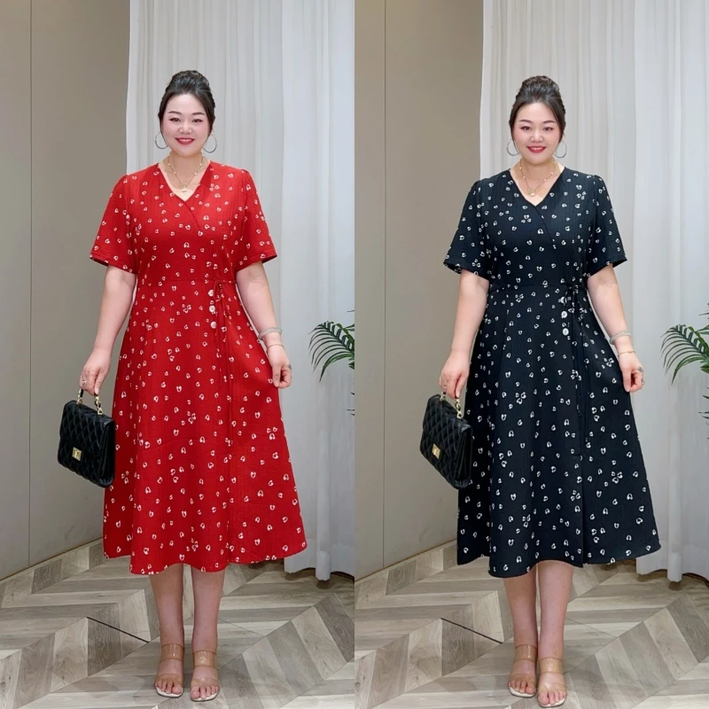 【现货梅姐定制】夏季简约小香风时尚气质大码连衣裙MJ9342