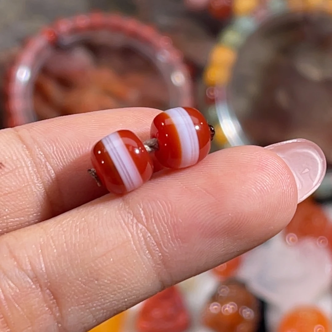 未镶嵌老型对珠9mm玛瑙/玉髓