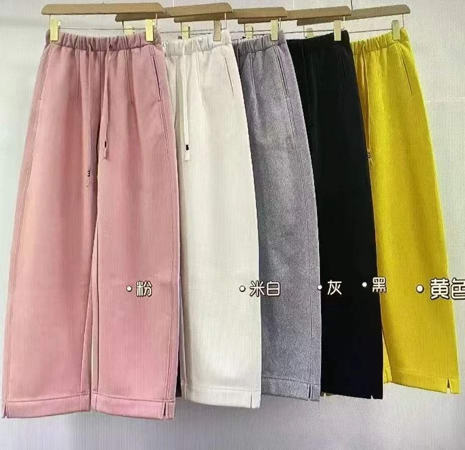 （2697）加绒卫裤女高腰深圳精品冬装胺彩色休闲运动哈伦香蕉裤