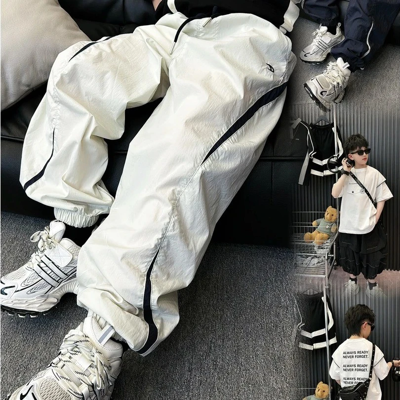 男童裤子2025夏季新款中大童时尚百搭休闲裤儿童洋气束脚裤防蚊裤