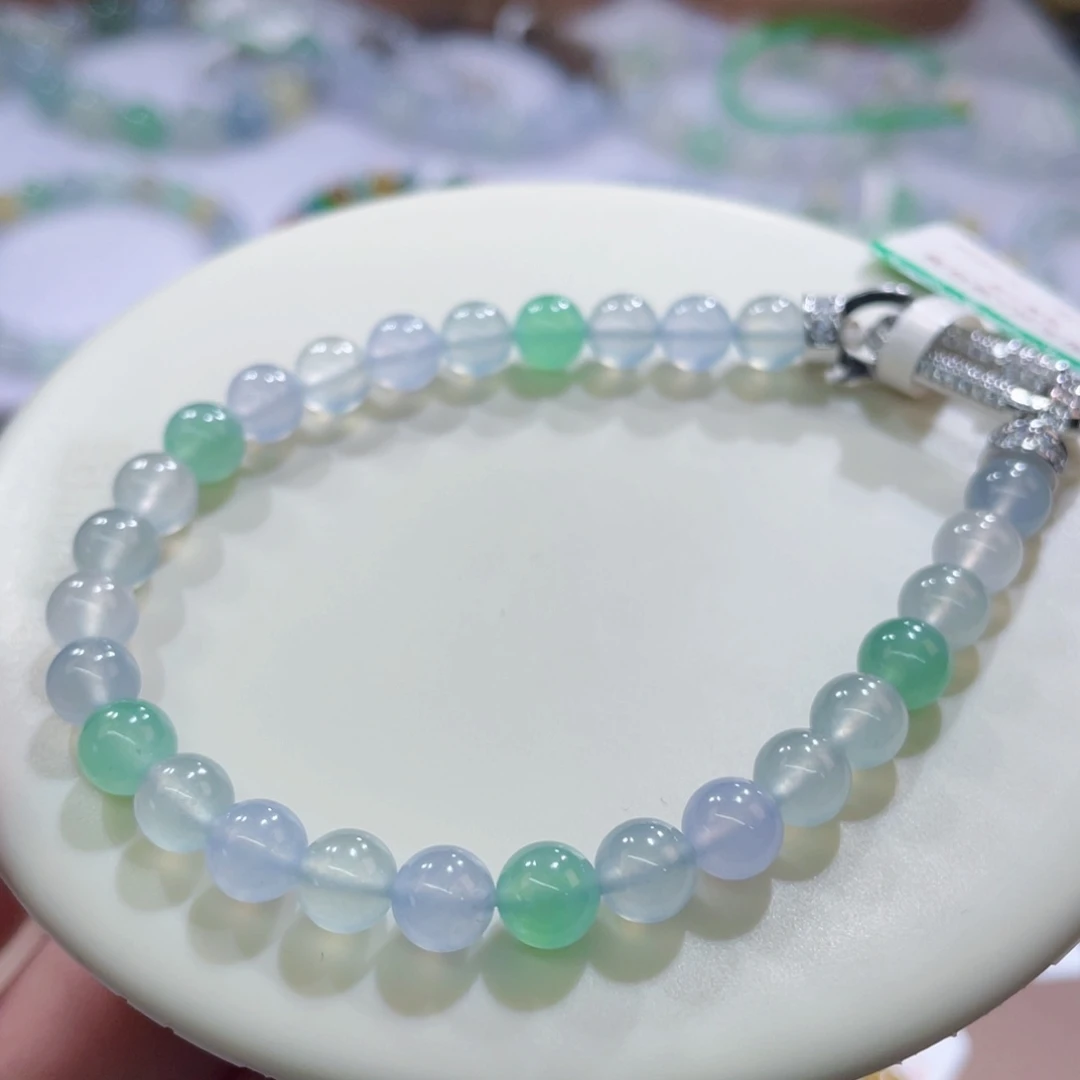 未镶嵌手链翡翠高冰幻彩卡6