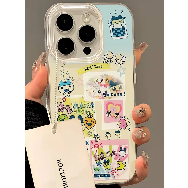 夕与空渐变拓麻歌子适用iPhone16奶油手机壳华为vivo小米15oppo套