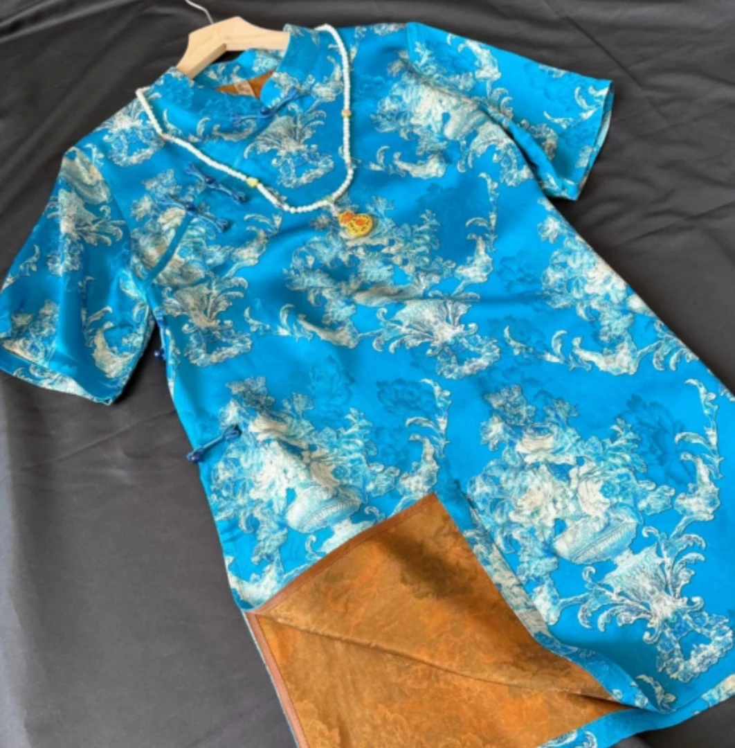 《东方美～青花瓷》新中式日常网红夏季重磅提花时尚女装大衫