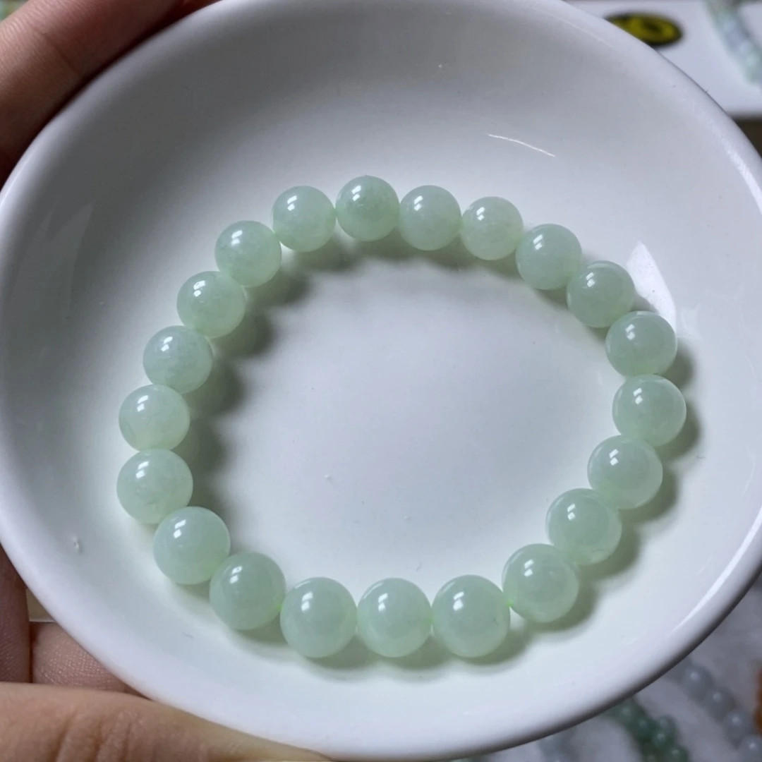 未镶嵌手链翡翠晴绿底卡8.6