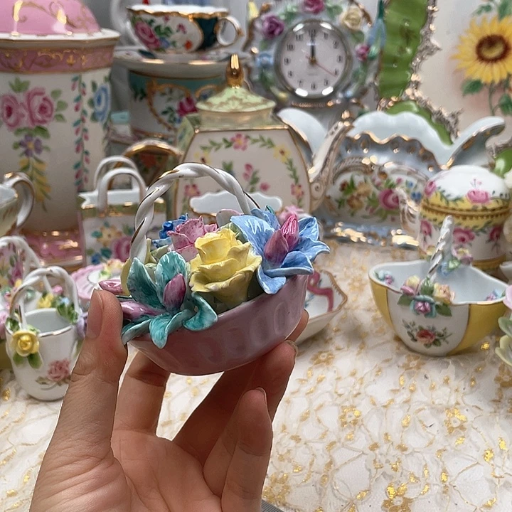 杯碟陶瓷摆件陶瓷