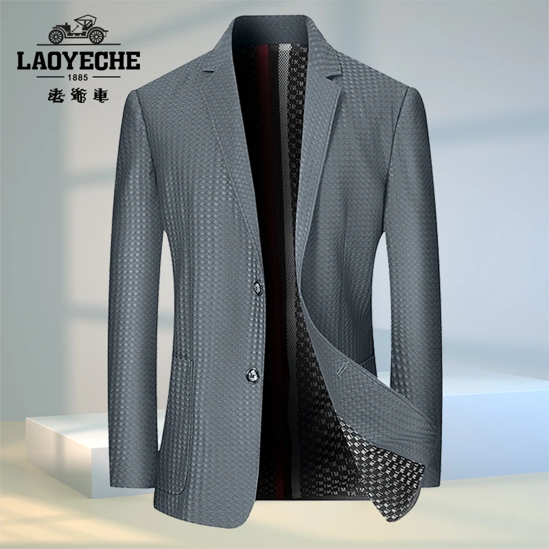 老爷车男士春夏季防晒西服薄款透气免烫休闲西装外套纯色修身韩版