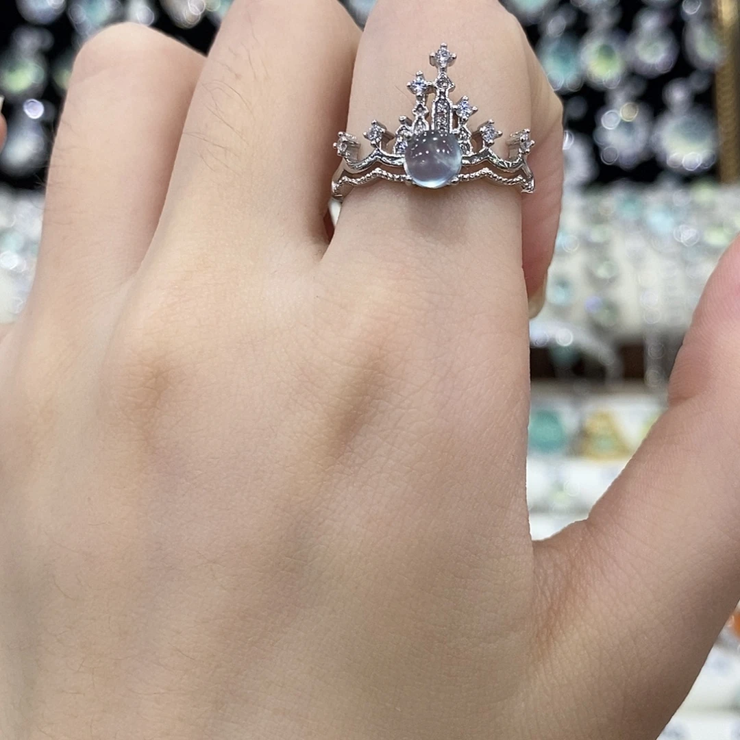 蛇纹石玉银S925镶嵌戒指