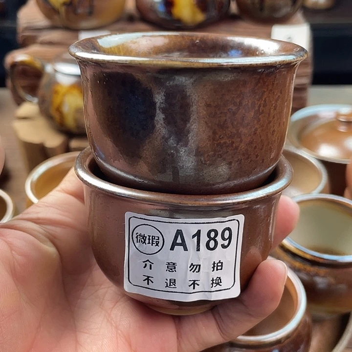 踏***痕建水紫陶白泥柴烧杯