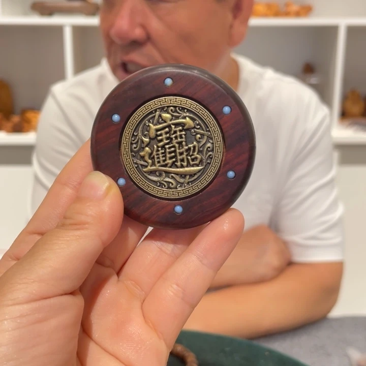 柏木（崖柏）犀牛角紫檀手把件