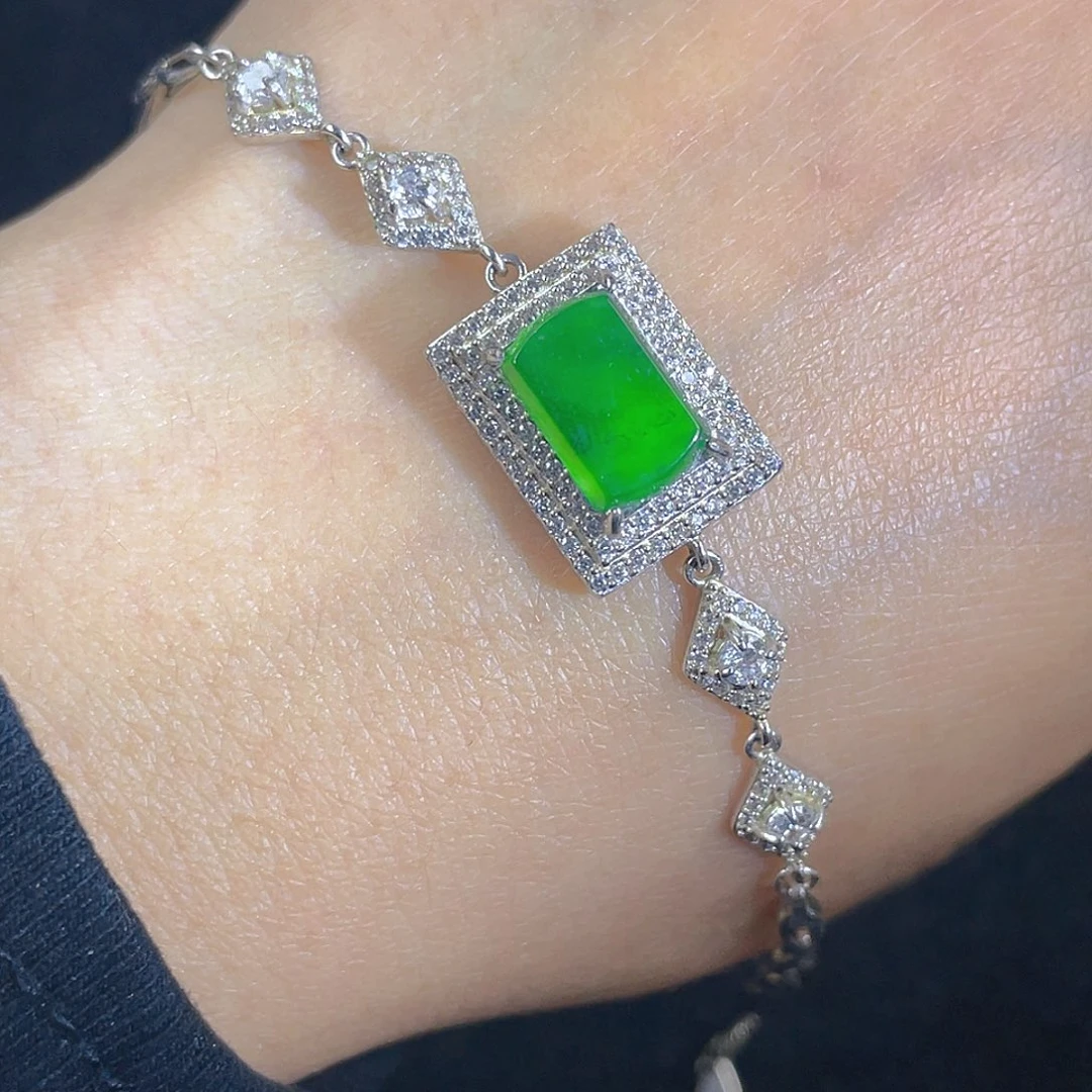 翡翠吊坠(不含链)银S925镶嵌