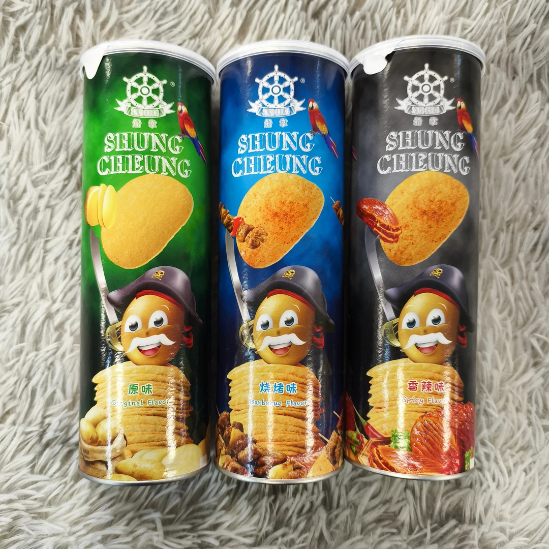 马来西亚进口脆滋原切船掌薯片原味香辣味烧烤味