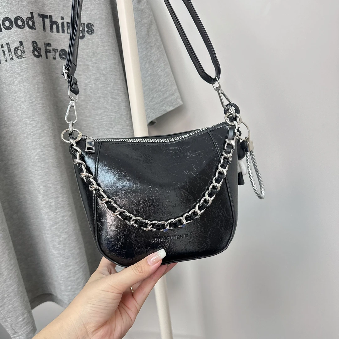 2025新款女包贝壳包x夏季银色小包包手提单肩包百搭斜挎包