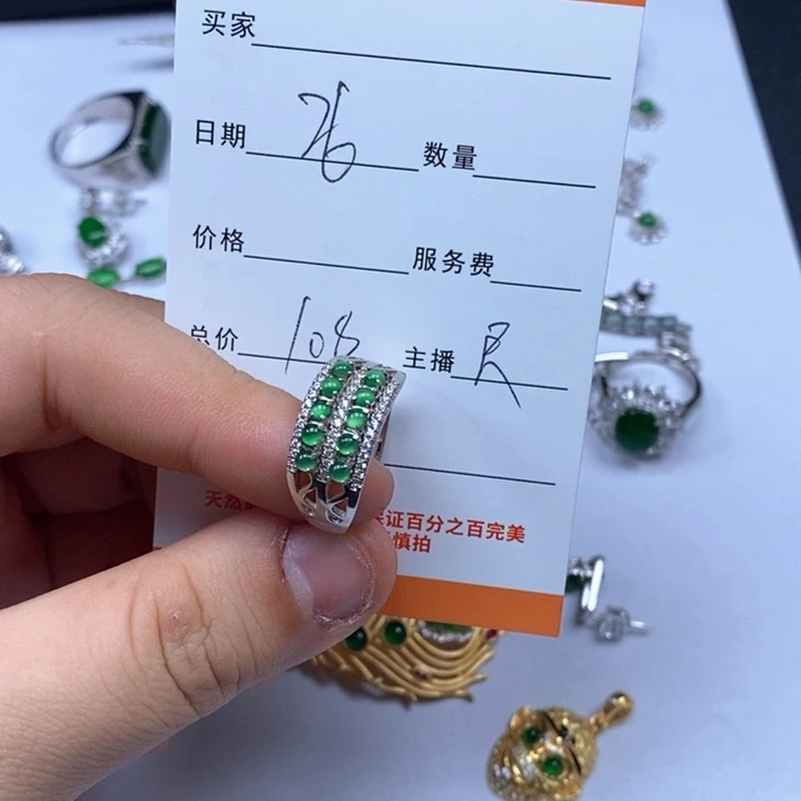 翡翠银S925镶嵌颈饰翡翠