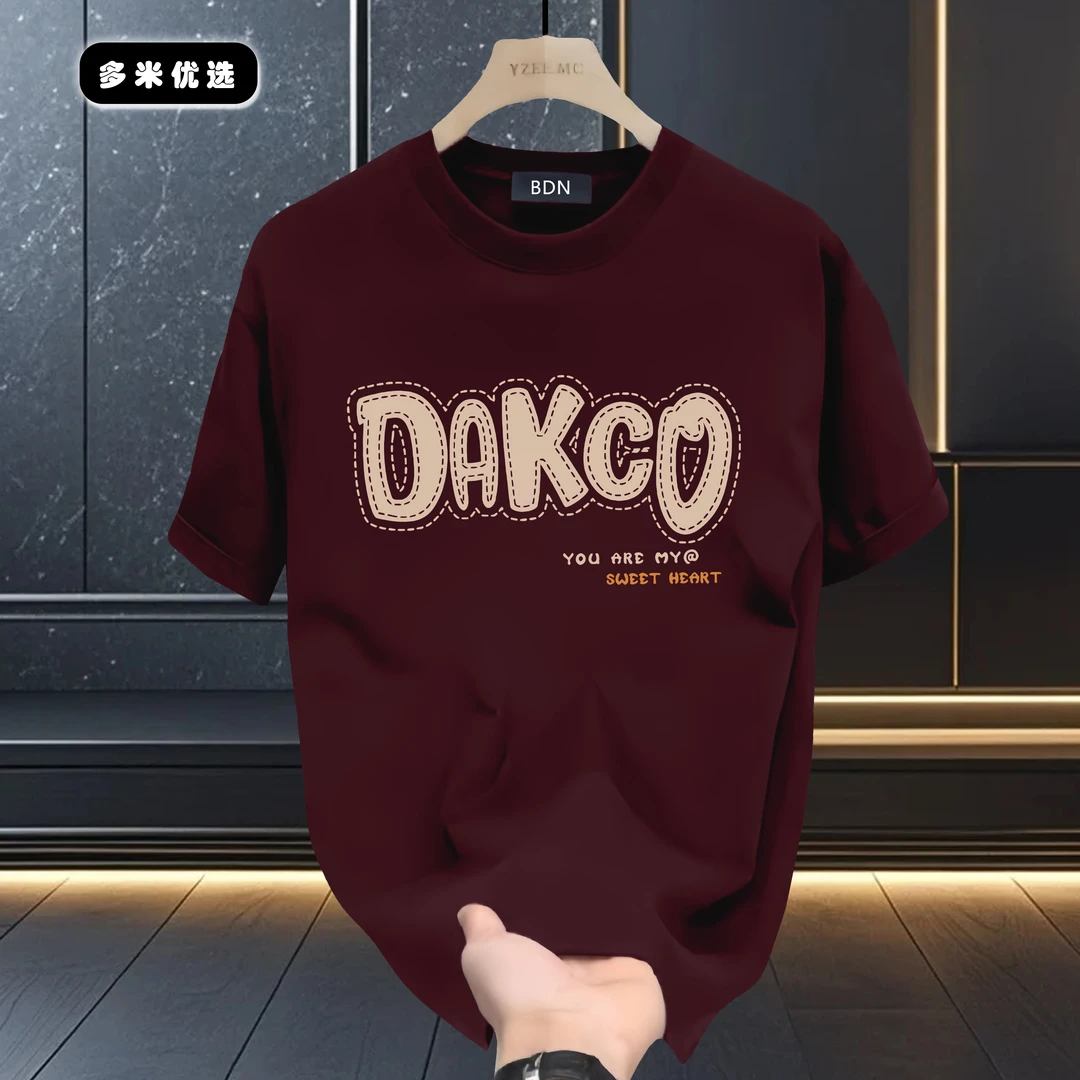 2025夏季新款纯棉短袖男士国潮设计图圆领宽松百搭半袖体恤上衣