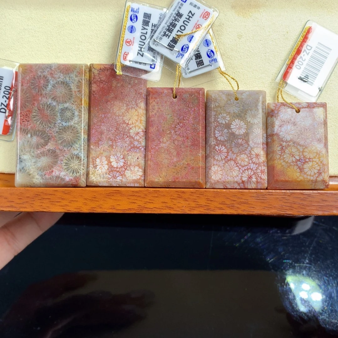 硅化珊瑚（珊瑚玉）未镶嵌吊坠(赠链)28号吊坠200一个