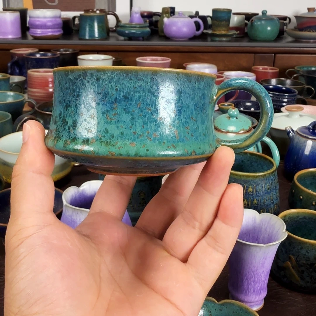 铜绿釉咖啡杯高端瓷器任晓飞老师