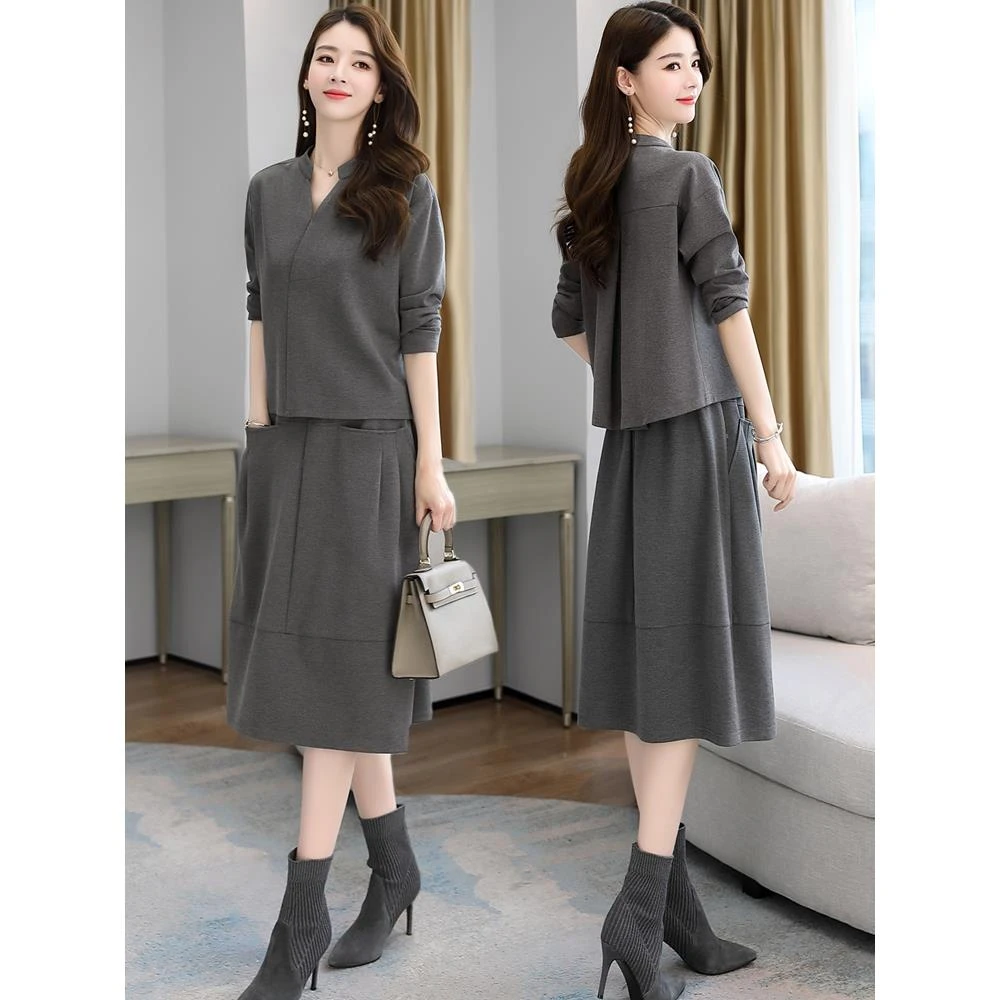 大码胖mm遮肚子减龄连衣裙2025秋季新款女装高级感气质显瘦套装裙