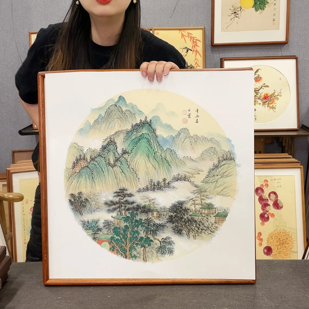 书法手绘带框尺寸：53*53