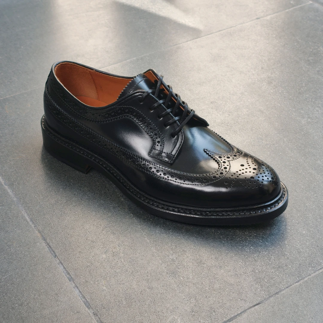 意大利R家马臀商务正装复古布洛克雕花时尚皮鞋休闲固特异皮鞋
