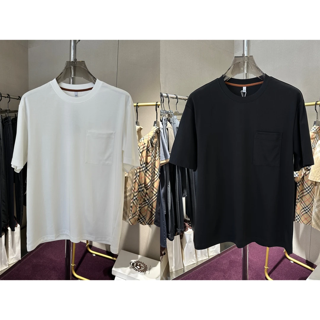 双面液氮棉轻薄透气口袋装饰落肩短袖BT6606