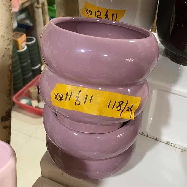 摆件陶盆有孔 瑕疵介意勿拍