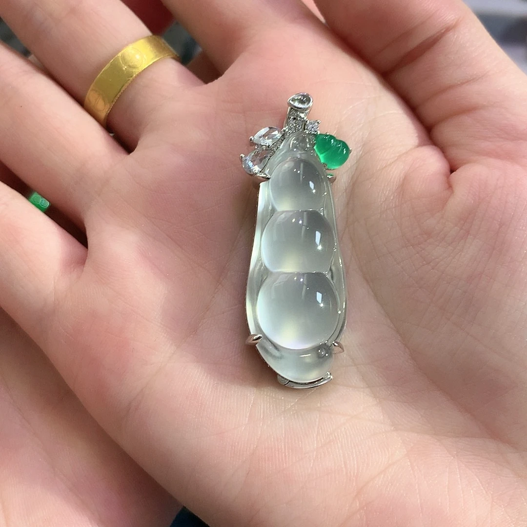 颈饰银S925镶嵌石英质玉黑***包