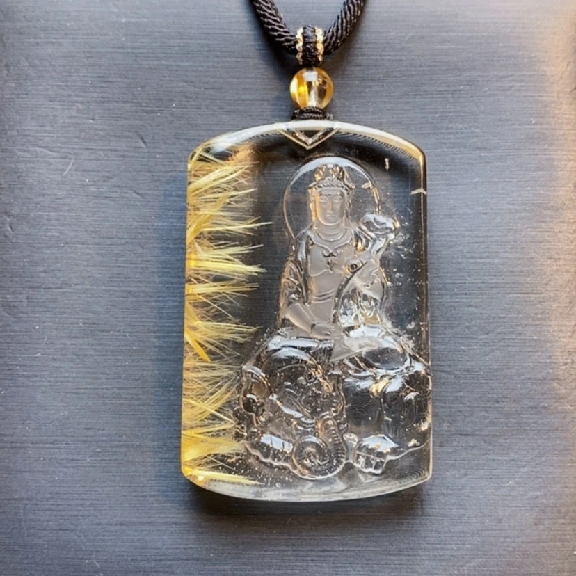 【闪购商品】未镶嵌颈饰发晶天然发晶普贤菩萨吊坠