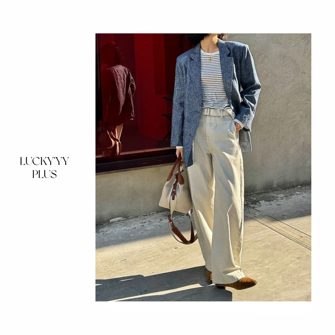 LUCKYYY 高品定制满分苎麻大廓形宽松设计感西装 B1129