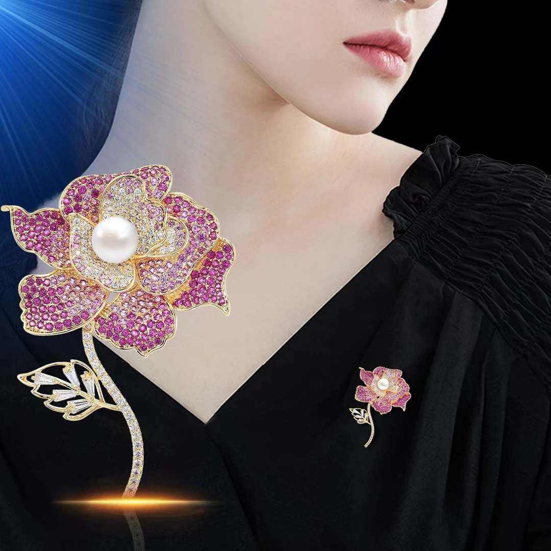 【米拉推荐】ML135-重工玫瑰花领针