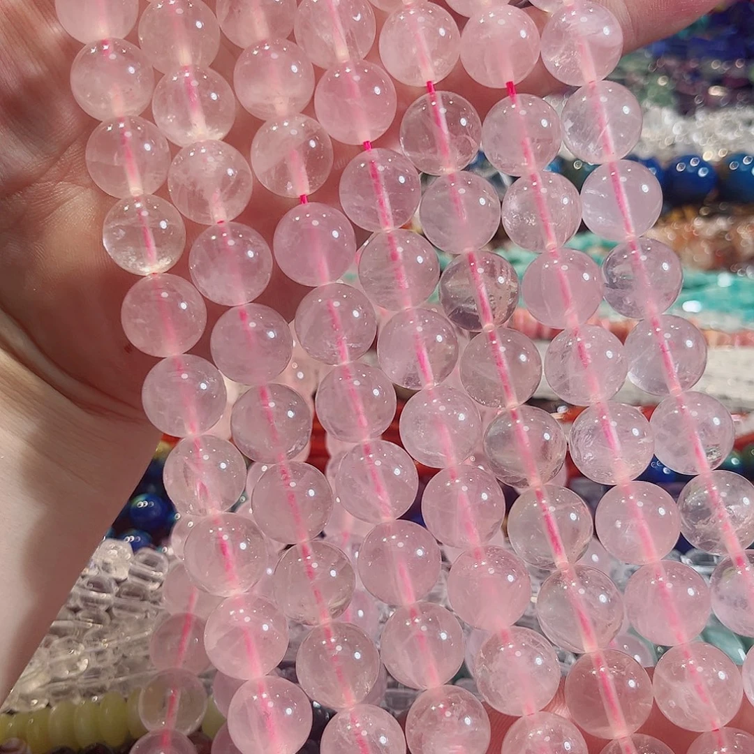 玛瑙/玉髓合金珠宝半成品马达加斯星光粉一条14mm