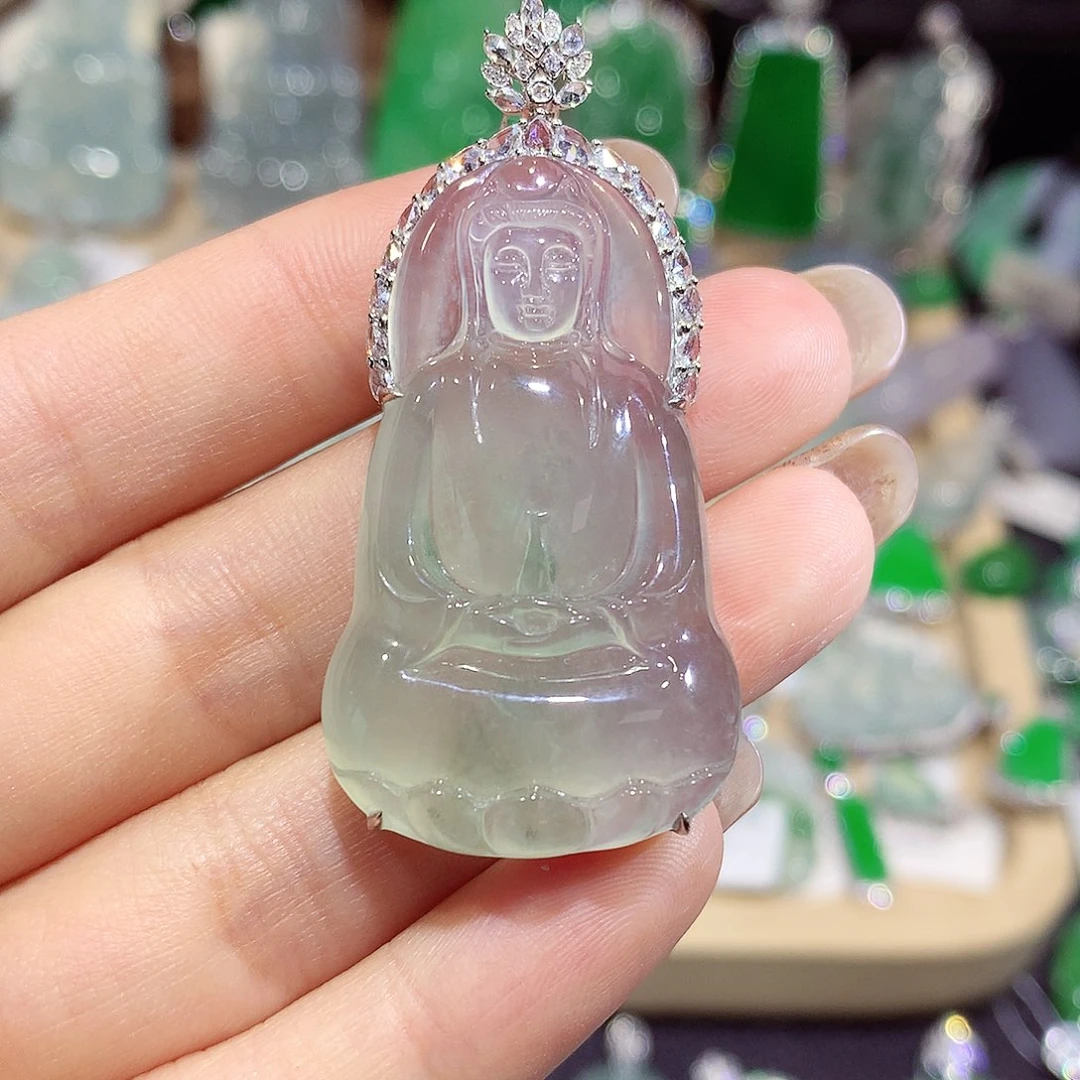 翡翠18K金镶嵌颈饰素衣