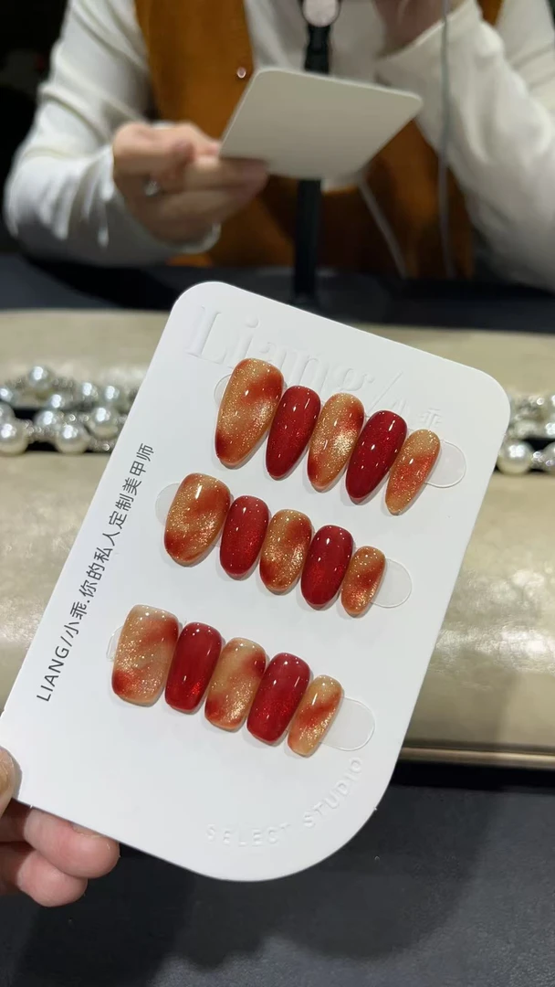 【时间的釉】高端 纯手工 定制 穿戴甲 轻奢美甲显白气质穿戴式